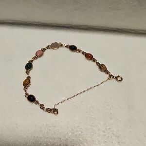 12k G.F Vintage Elegant Multi-Stone Gold Bracelet